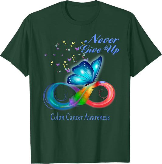Butterfly Colon Cancer Awareness T-Shirt - T-Shirt | Forest