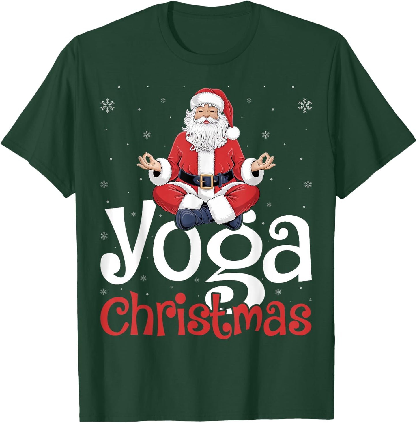 Yoga Christmas Santa Meditation Xmas Winter Holiday T-Shirt - T-Shirt | Forest