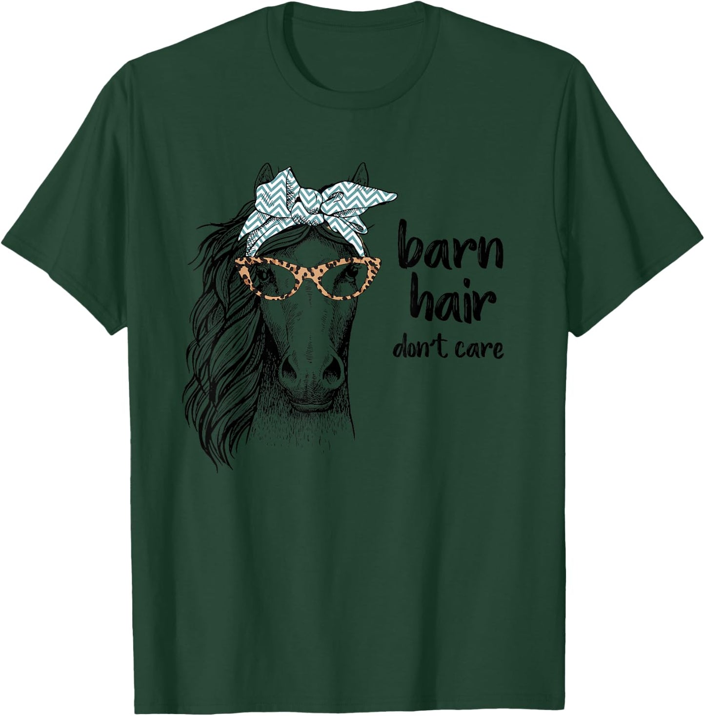 Cute Horse Love Girl Shirt Barn Hair Don't Care Cowgirl Gift T-Shirt - T-Shirt | Forest