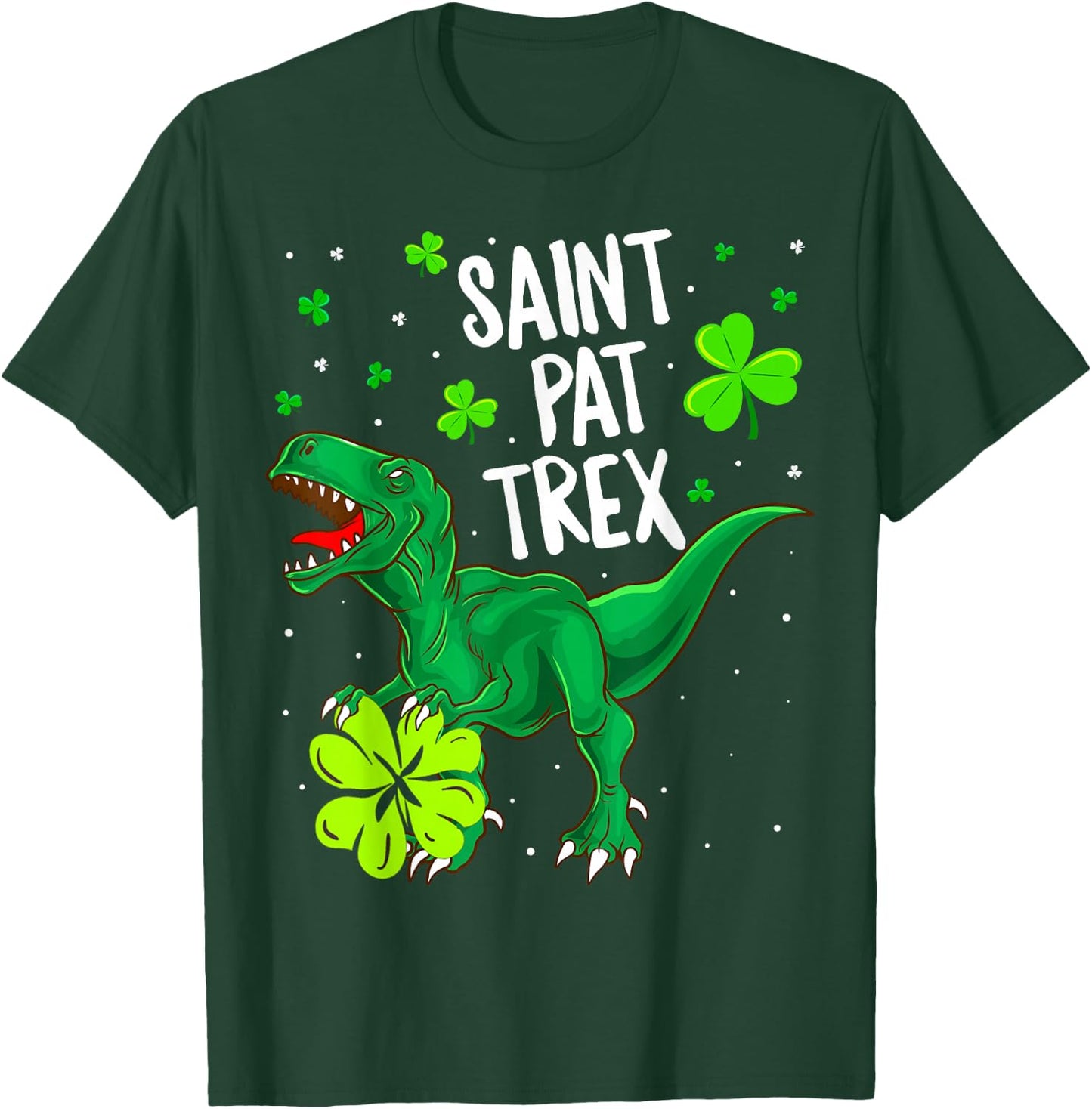 St Pat Trex Shirt T Rex St Patricks Day Dinosaur Shirt Gifts T-Shirt - T-Shirt | Forest