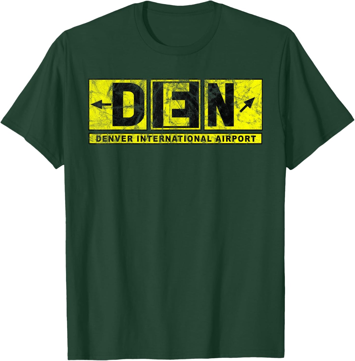 DEN Denver International Airport Taxiway Sign Pilot Vintage T-Shirt - T-Shirt | Forest