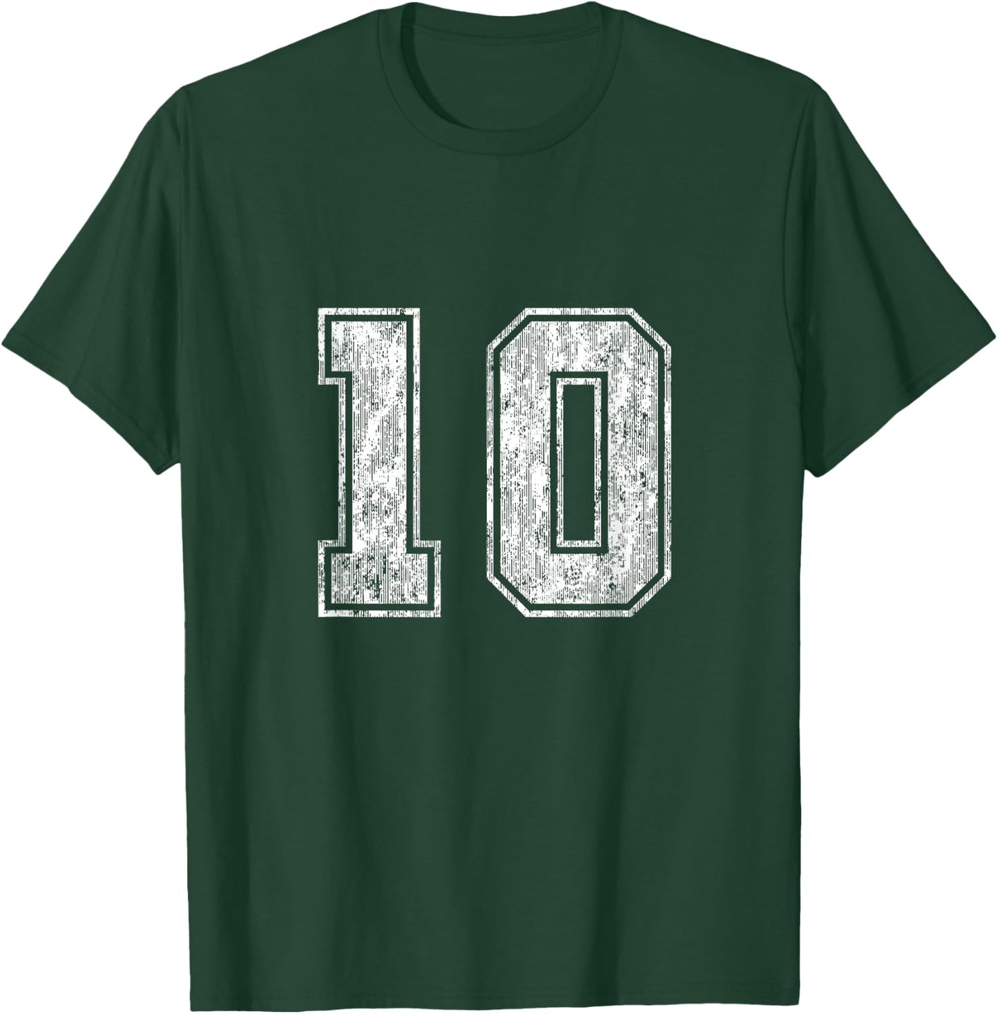 Number 10 Vintage Ten Sports Design T-Shirt - T-Shirt | Forest