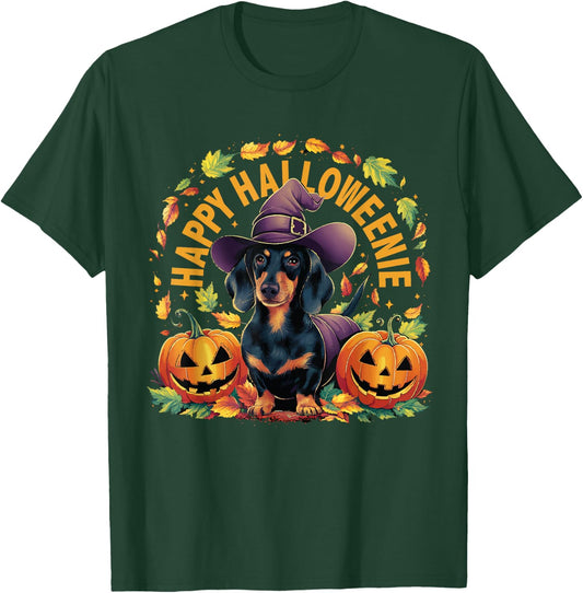Happy Halloweenie Dachshund Halloween T-Shirt - T-Shirt | Forest