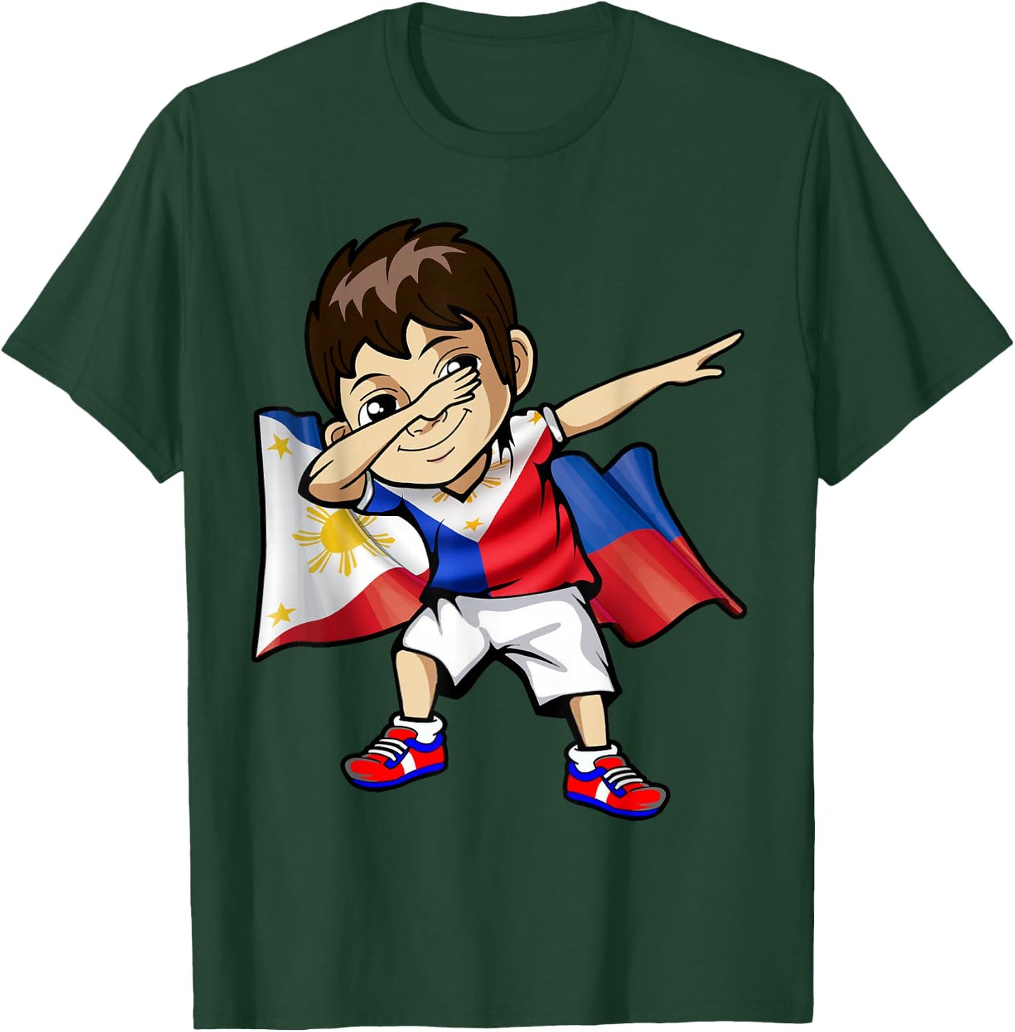 Dabbing Boy Philippine Flag Filipino Meme Jersey Dab T Shirt T-Shirt - T-Shirt | Forest