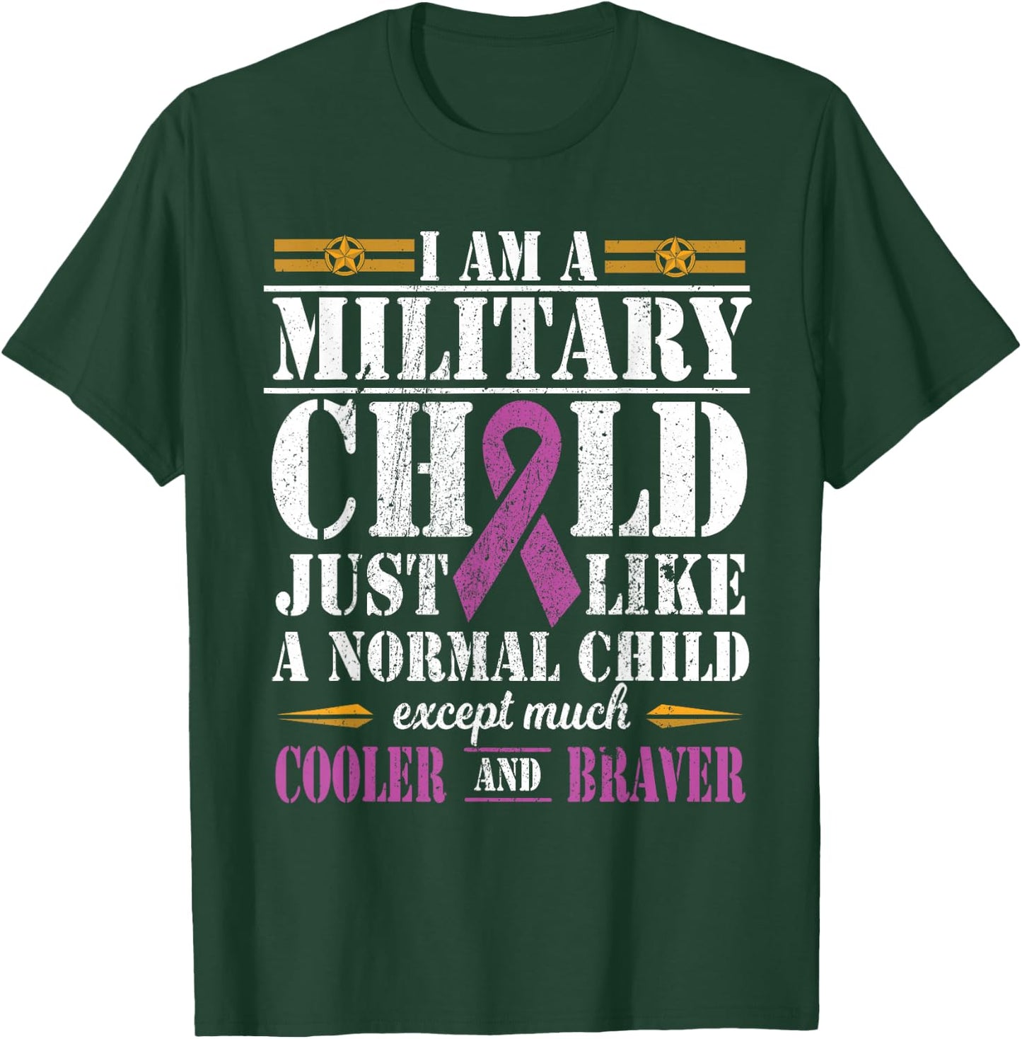 Military Child Month Purple Up Proud Patriotic Military Brat T-Shirt - T-Shirt | Forest