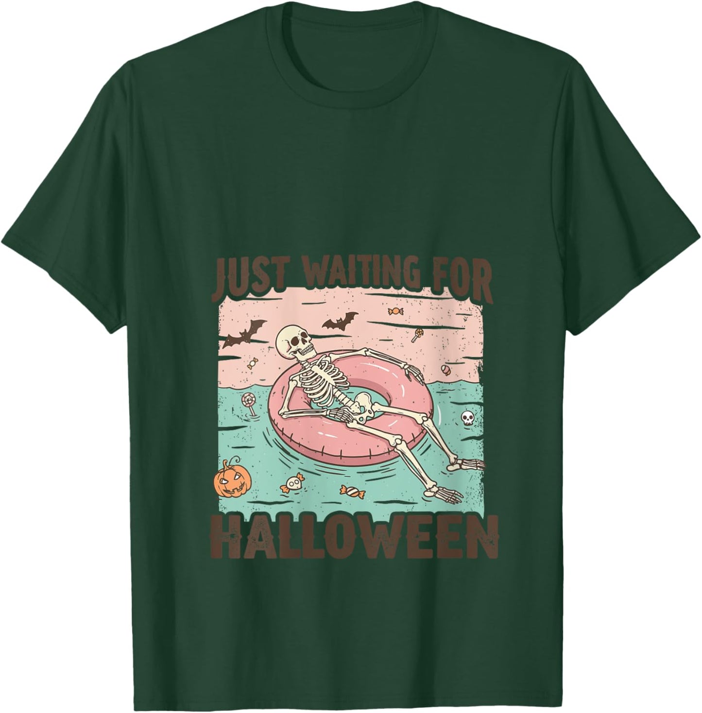 Spooky Summer Skeleton Just Waiting For Halloween V-Neck T-Shirt - T-Shirt | Forest
