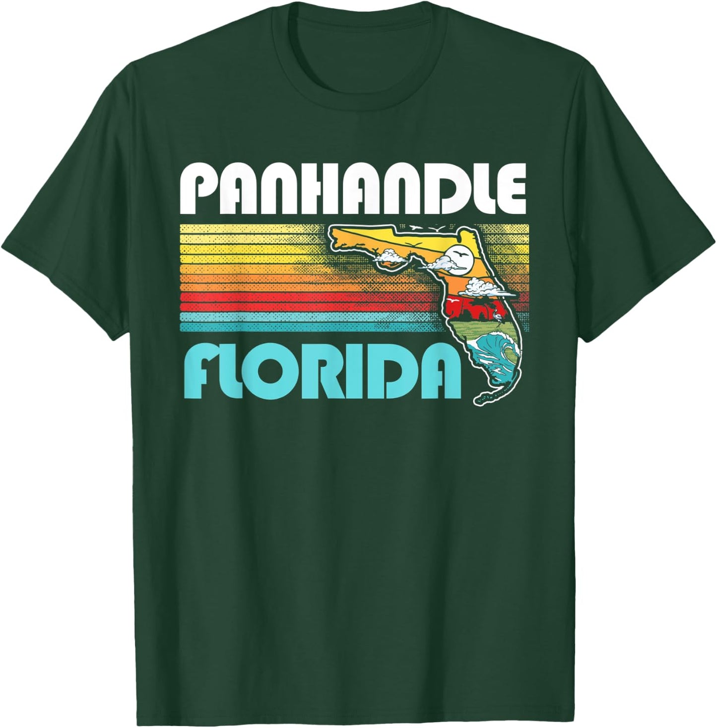Panhandle Vintage Florida Nature & Outdoors Retro Graphic T-Shirt - T-Shirt | Forest