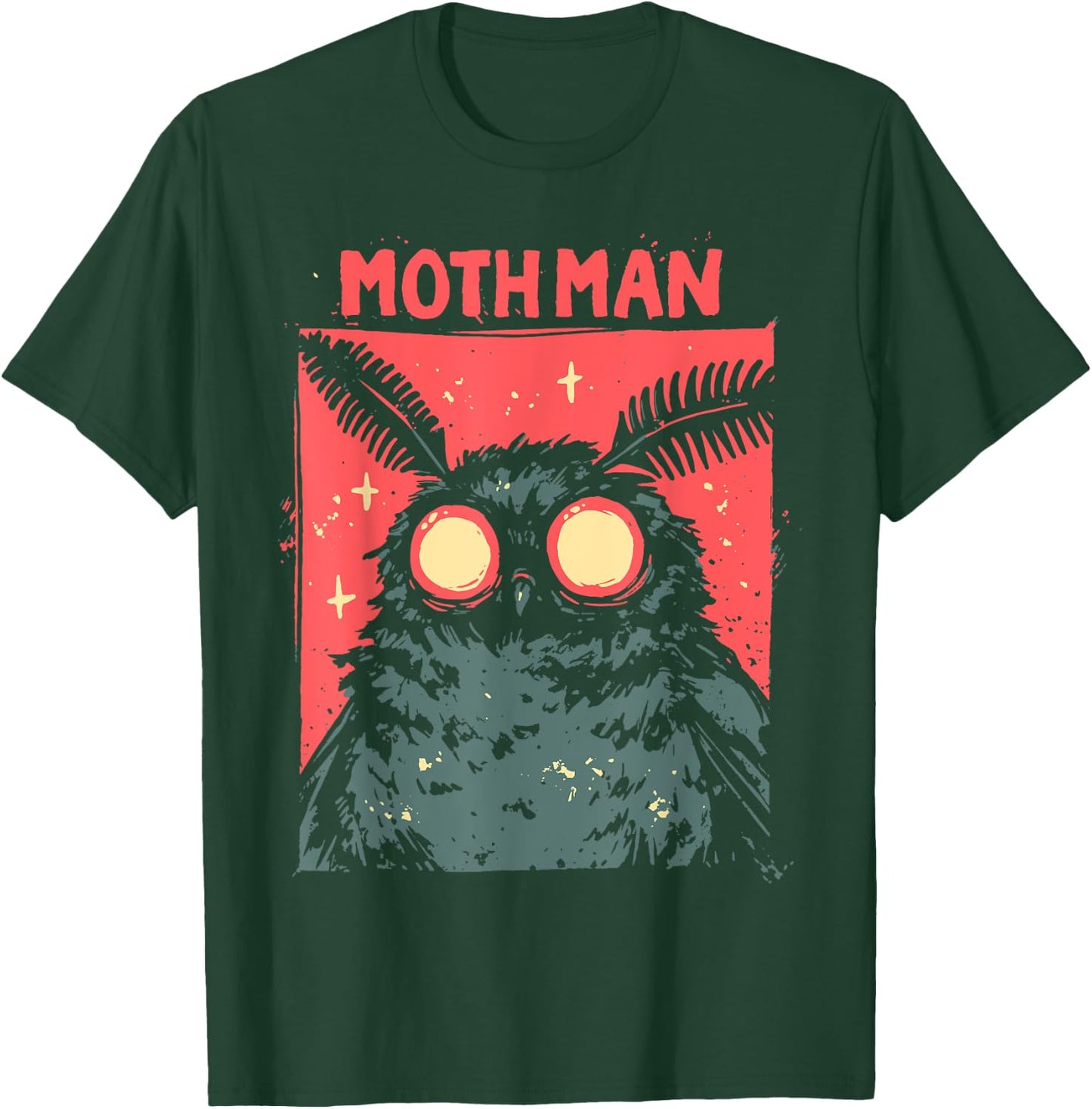 WEST VIRGINIA MOTHMAN CRYPTID -Adults Cryptidcore , Black, Small, Short Sleeve T-Shirt - T-Shirt | Forest