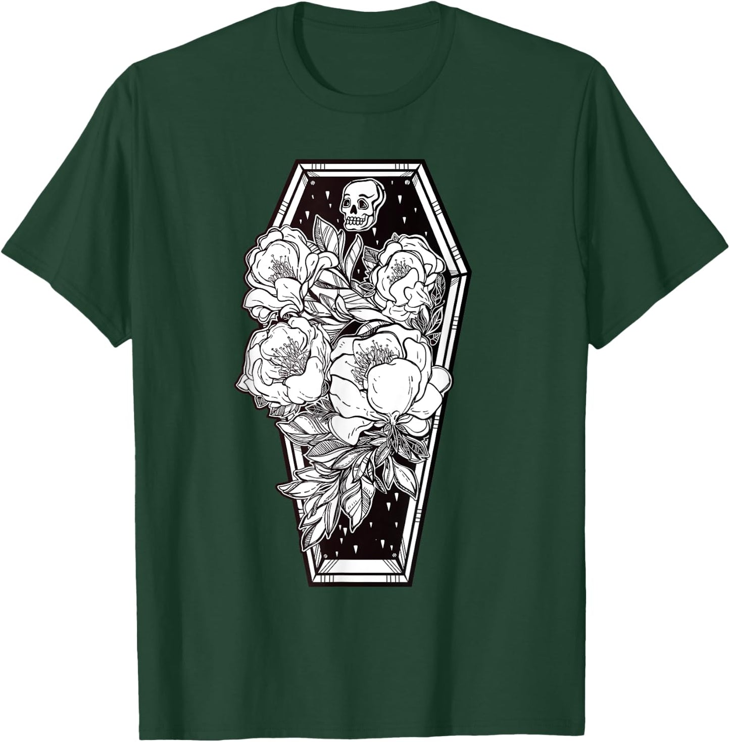 Floral Spooky Halloween - Grave and Roses Occult T-Shirt - T-Shirt | Forest