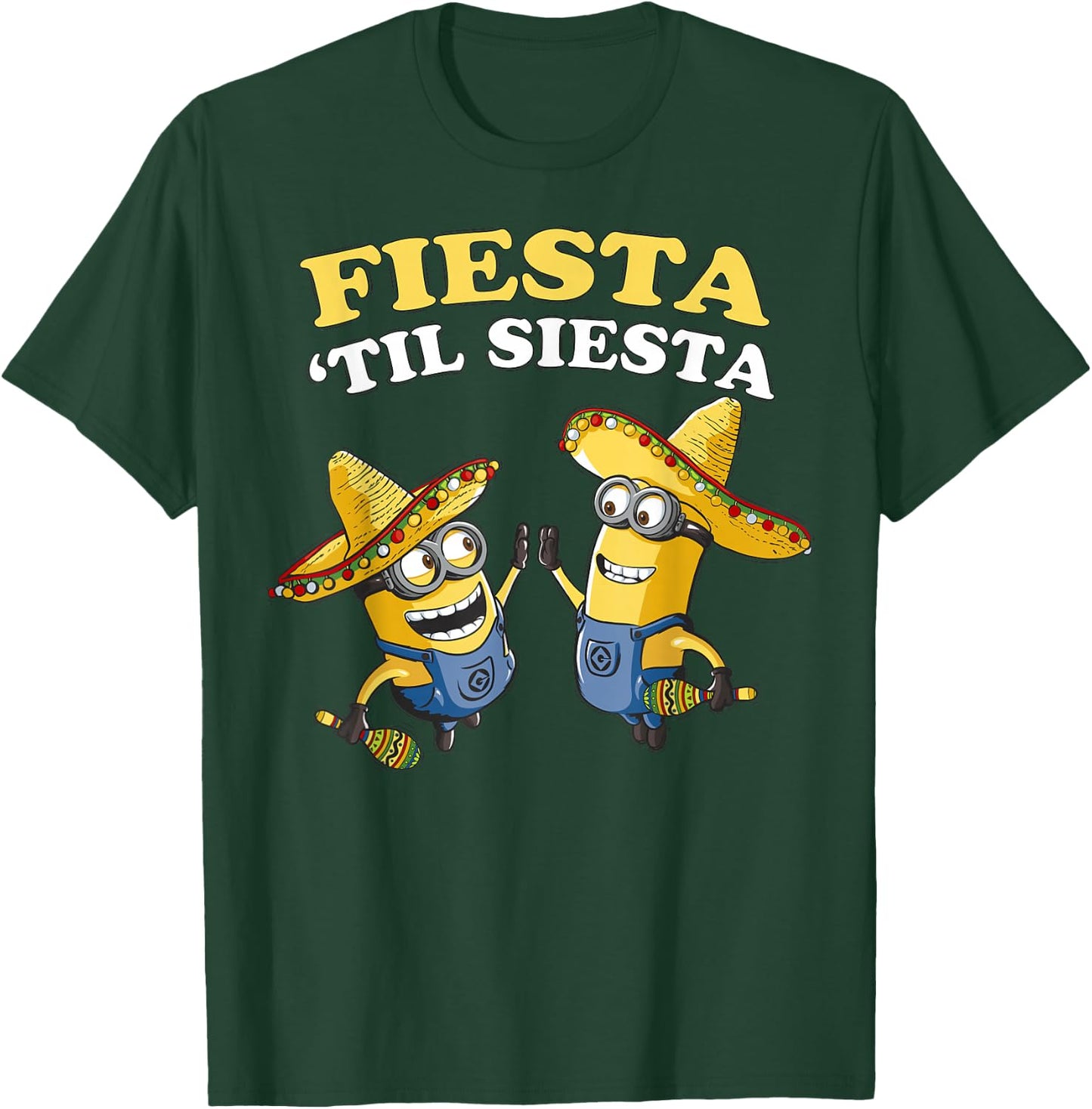 Despicable Me Minions Fiesta Til Siesta Graphic T-Shirt - T-Shirt | Forest