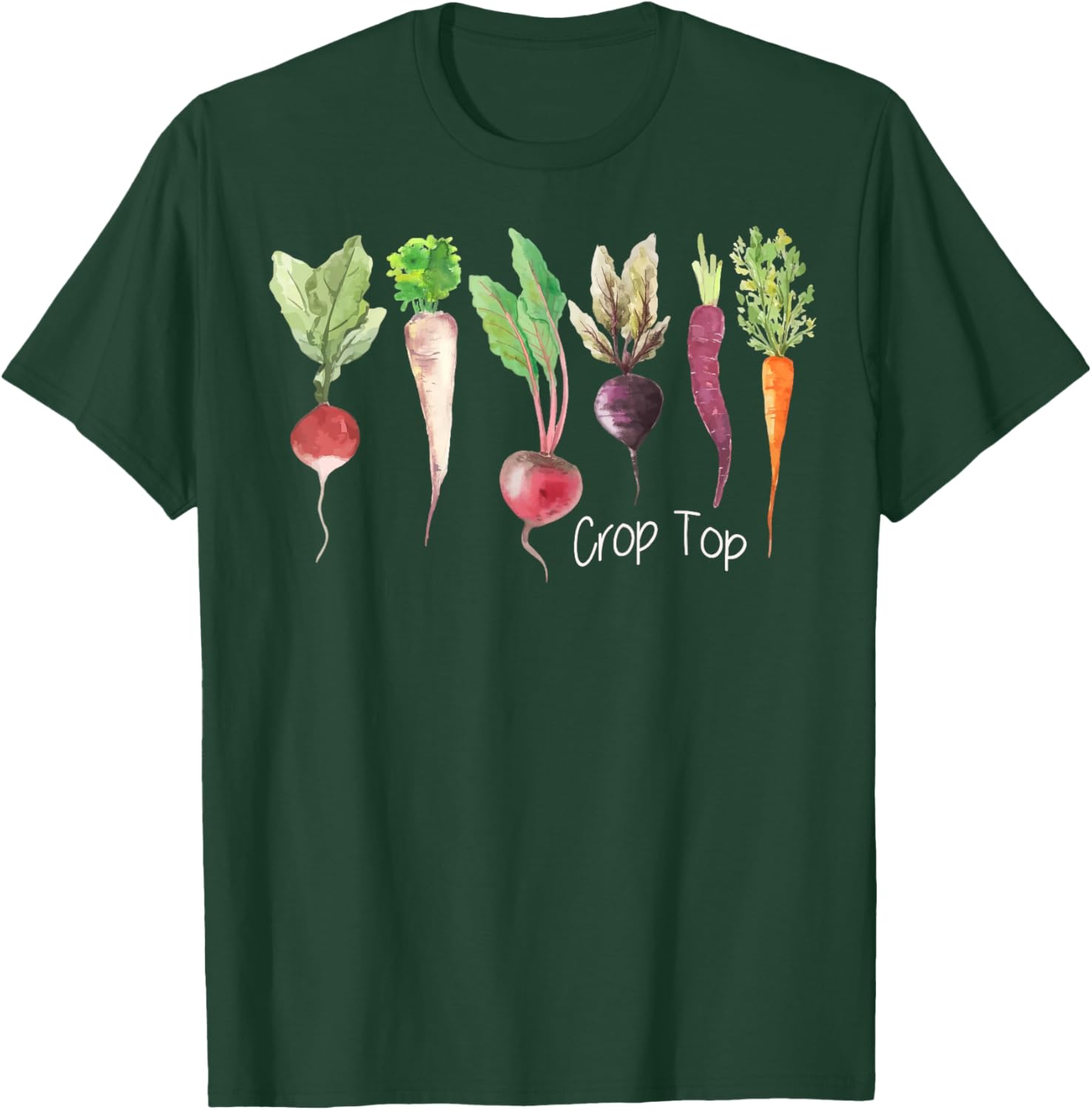 Crop Top Funny Gardening Pun Vegetable Art T-Shirt - T-Shirt | Forest