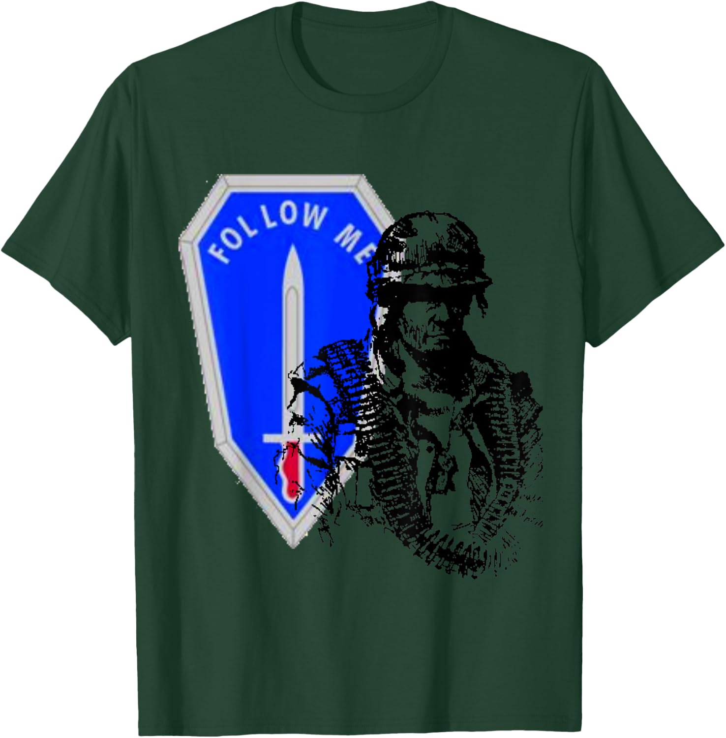 Vintage U.S Infantry Soldier. Follow Me I'm Infantry!! T-Shirt - T-Shirt | Forest