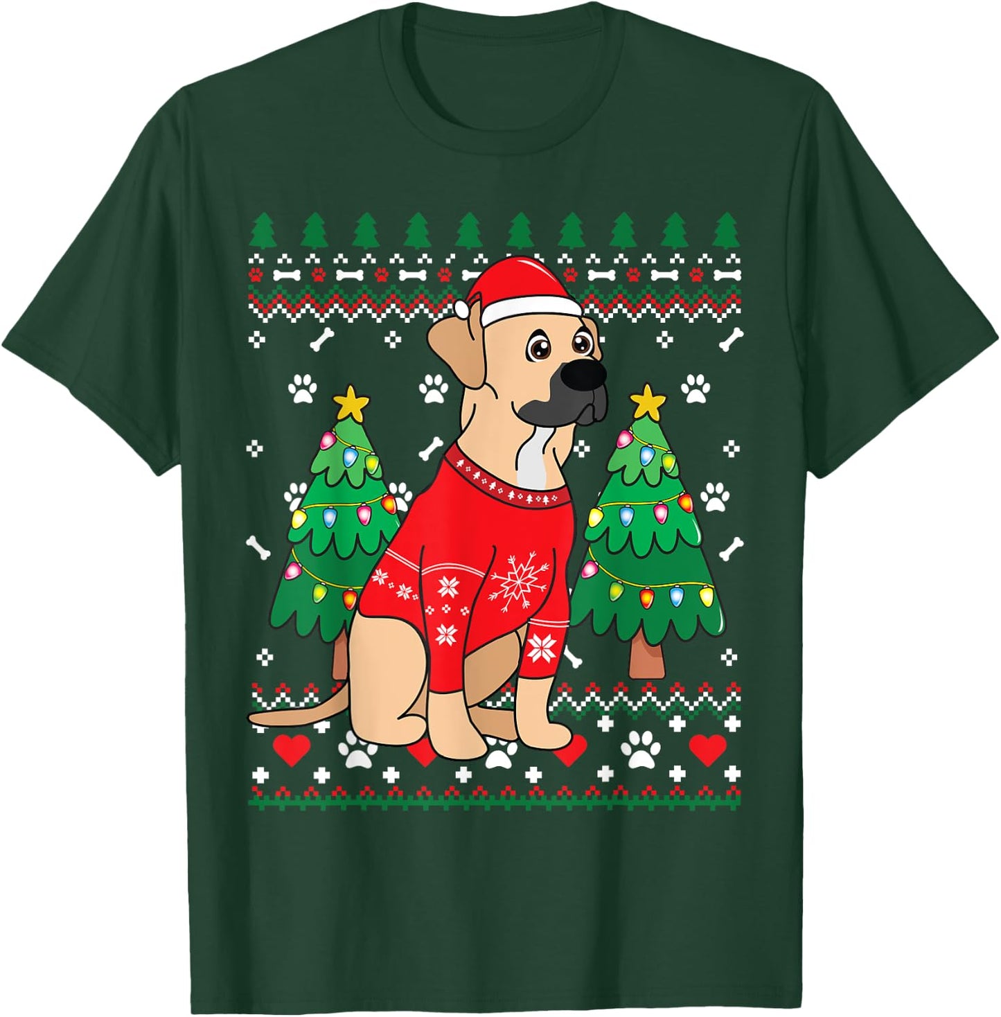 Black Mouth Cur Christmas Ornament Tree Mom Dad Gift T-Shirt - T-Shirt | Forest