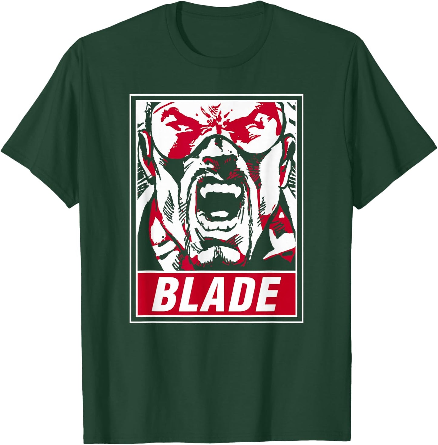 Marvel Blade Propaganda Poster Red Highlight Graphic T-Shirt - T-Shirt | Forest