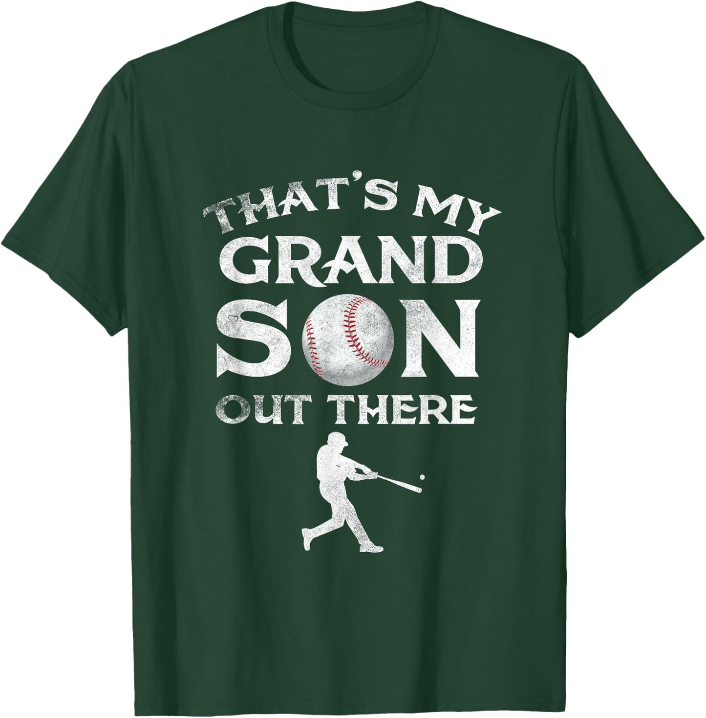 That's My Grandson Out There Baseball Papa Mimi T-Shirt - T-Shirt | Forest