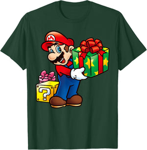 Nintendo Super Mario Wrapped Christmas Presents T-Shirt - T-Shirt | Forest