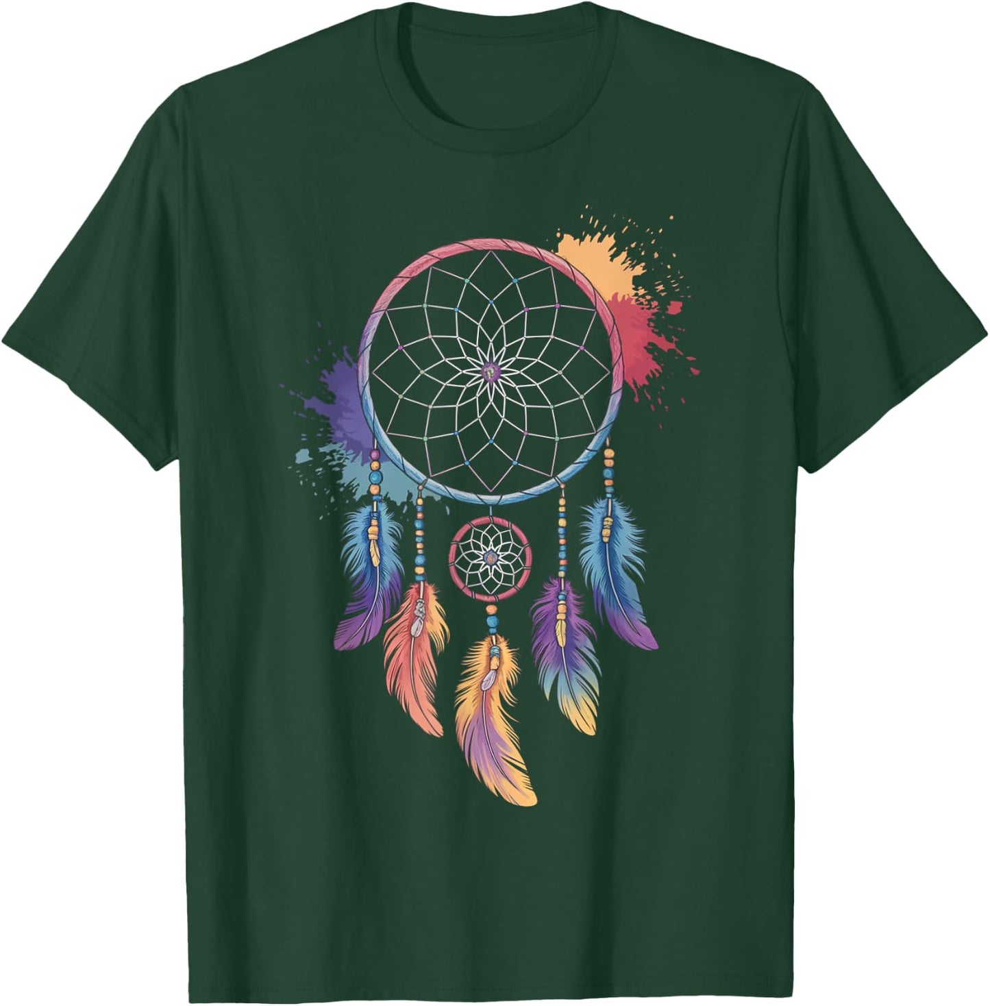 Dreamcatcher Boho Style Dream Catcher Native American T-Shirt - T-Shirt | Forest