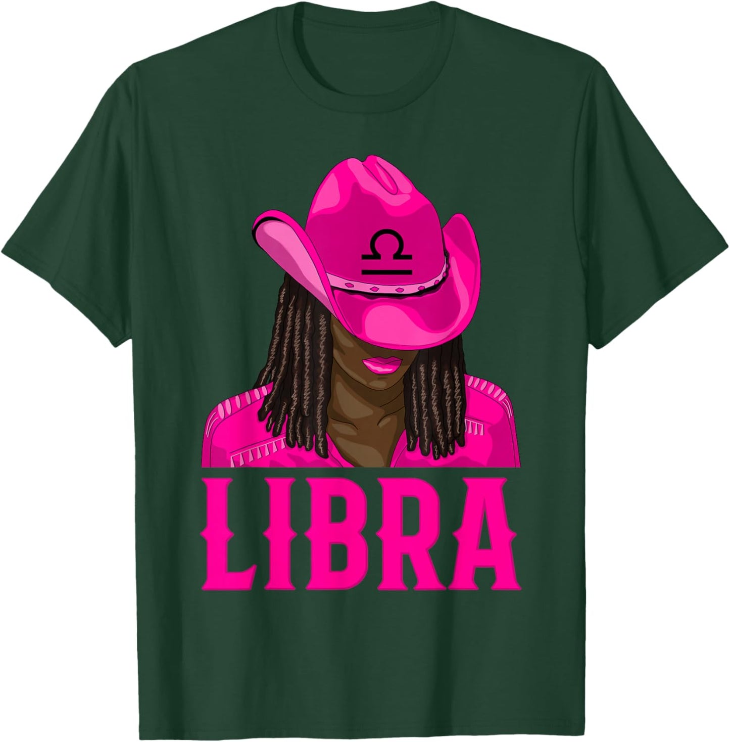 Libra Western Cowgirl African American Black Women T-Shirt - T-Shirt | Forest