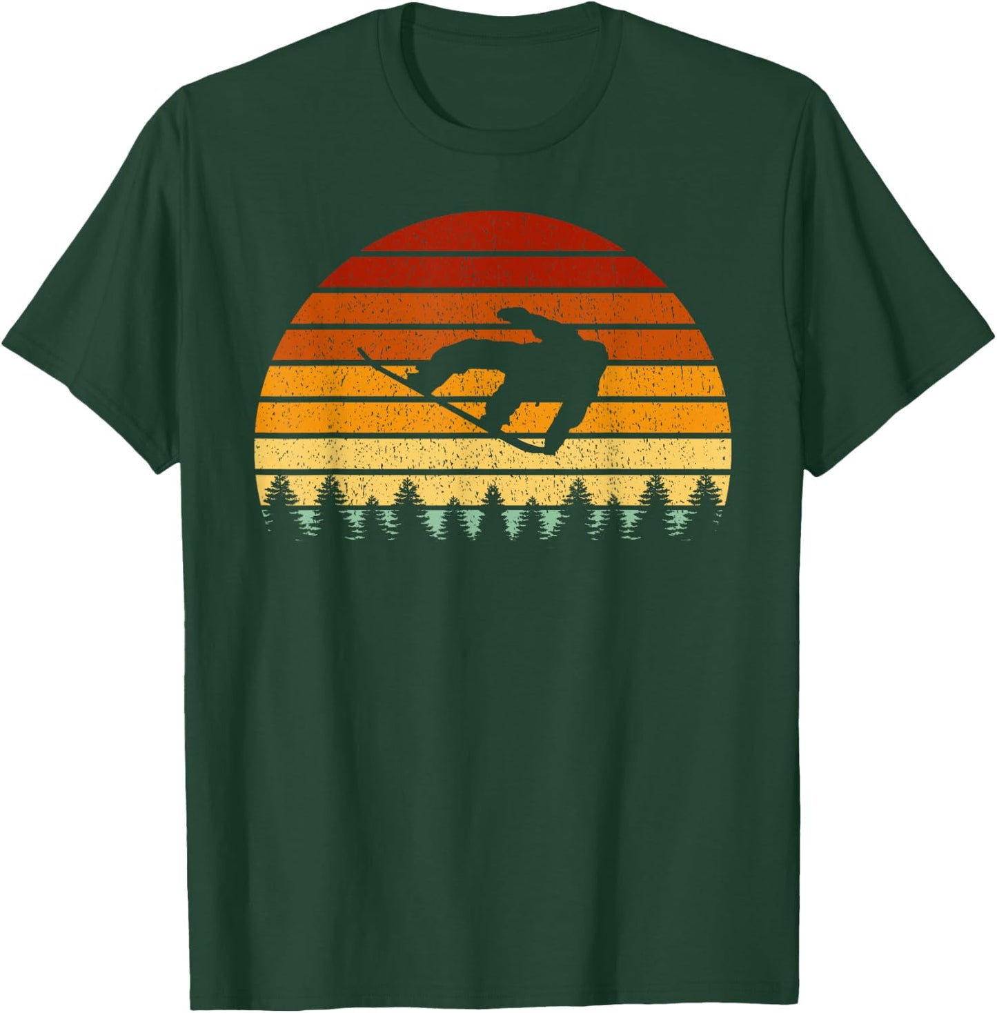 Vintage Sun Snowboard Gift Snowboarders T-Shirt - T-Shirt | Forest