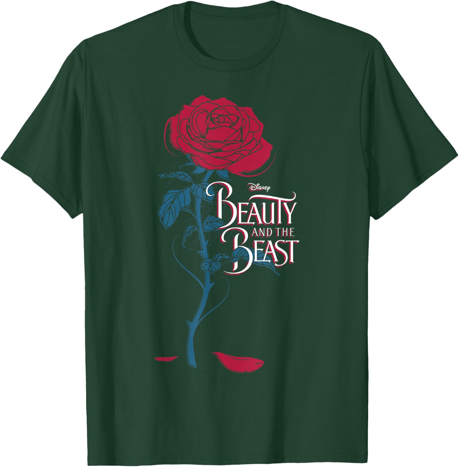 Disney Beauty & The Beast Wilting Rose Logo Graphic T-Shirt - T-Shirt | Forest