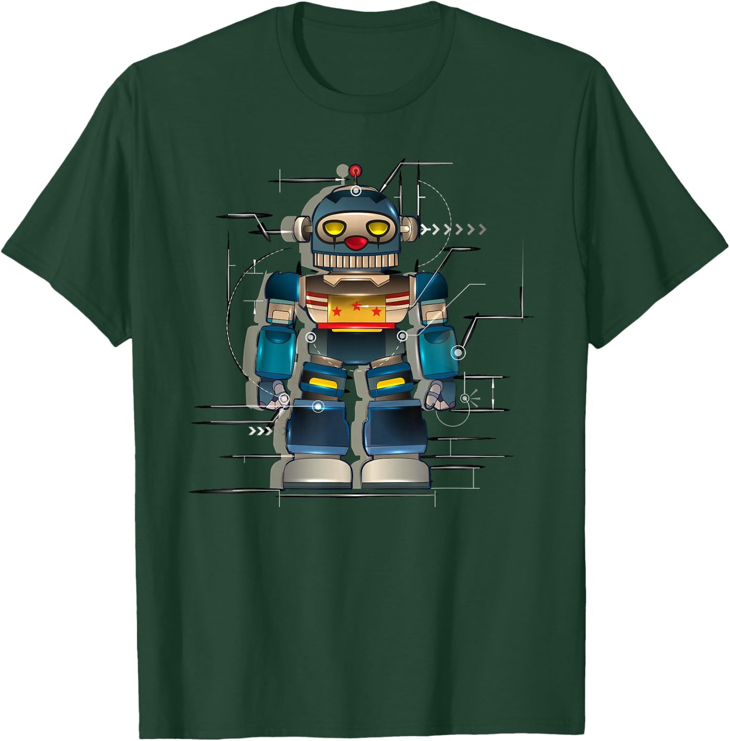 Robot Robotics Engineer Club AI Design Cool T-Shirt - T-Shirt | Forest