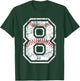 Baseball Jersey Number 8 Vintage Distressed Graphic T-Shirt - T-Shirt | Forest