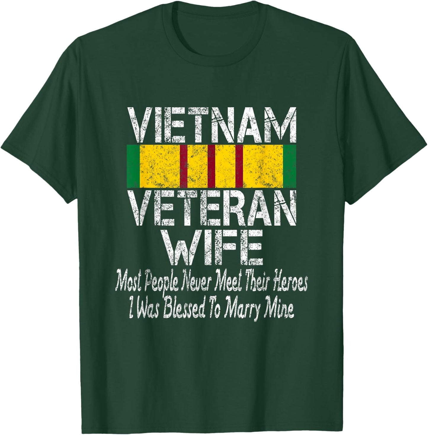 Retro Vietnam Veteran Wife Gift T-Shirt - T-Shirt | Forest