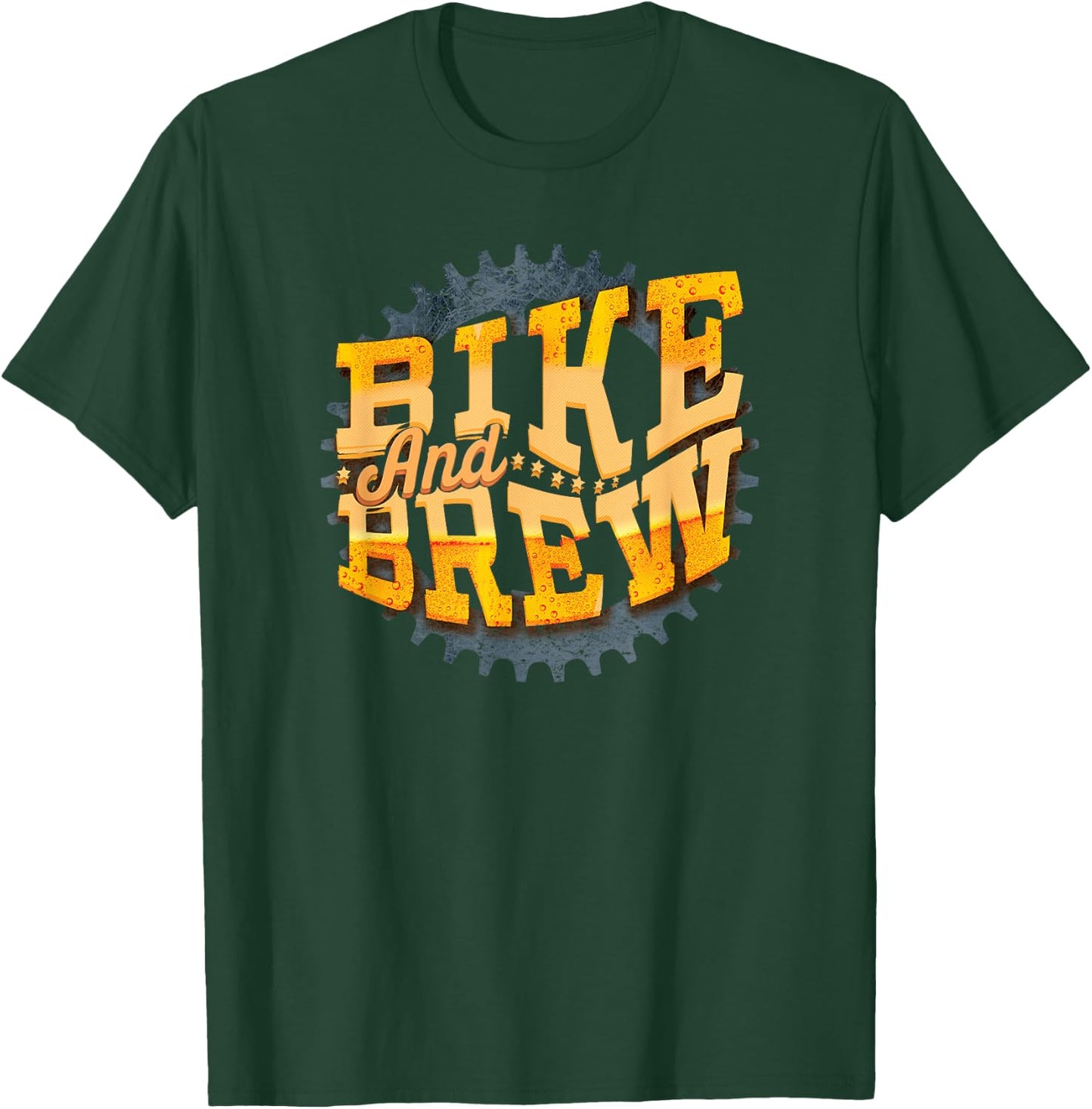 Bike And Brew | Biking Shirt Funny Bike Beer Shirt T-Shirt - T-Shirt | Forest