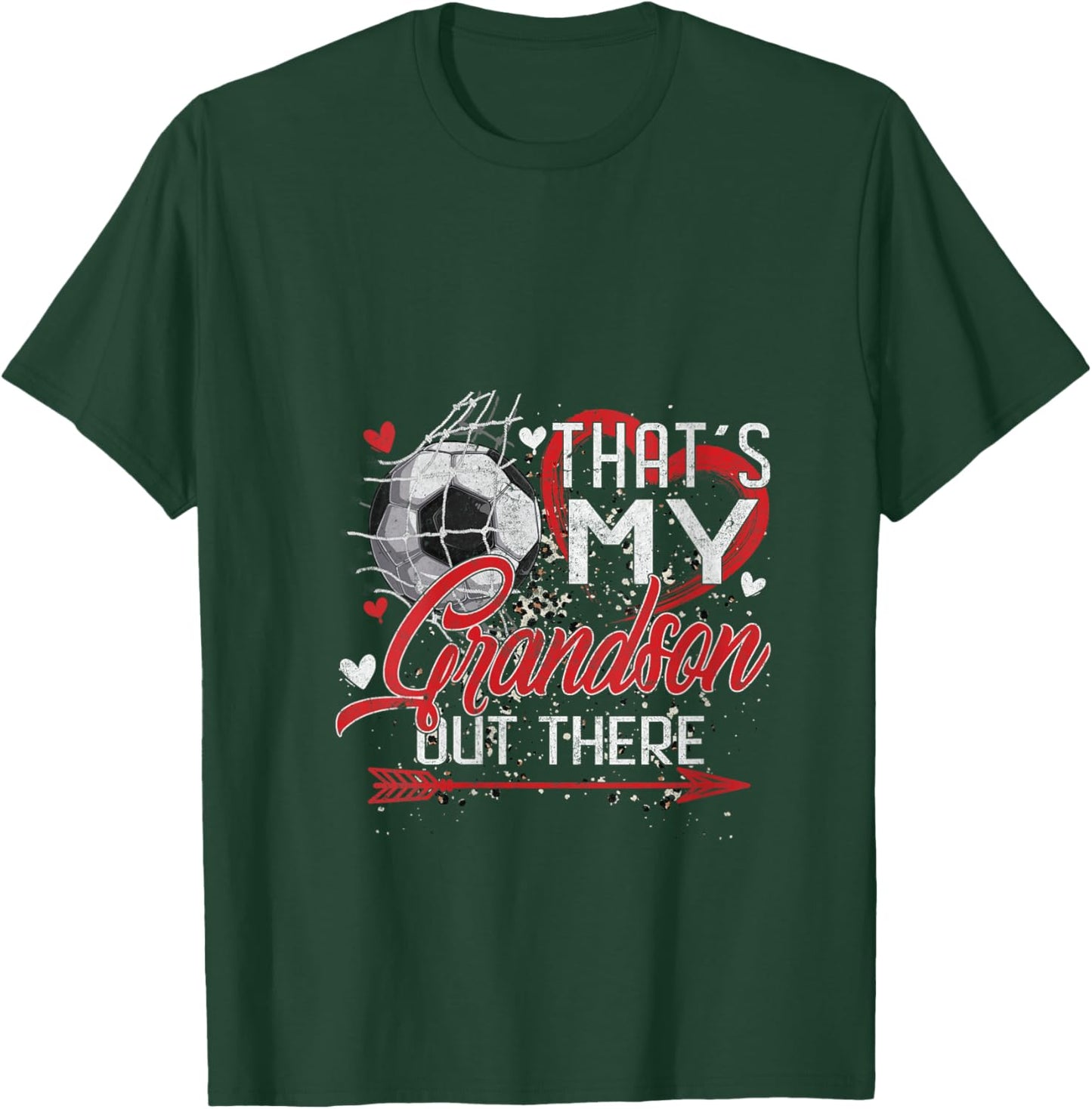 That's My Grandson Out There Soccer Grandma Mama Mothers Day V-Neck T-Shirt - T-Shirt | Forest