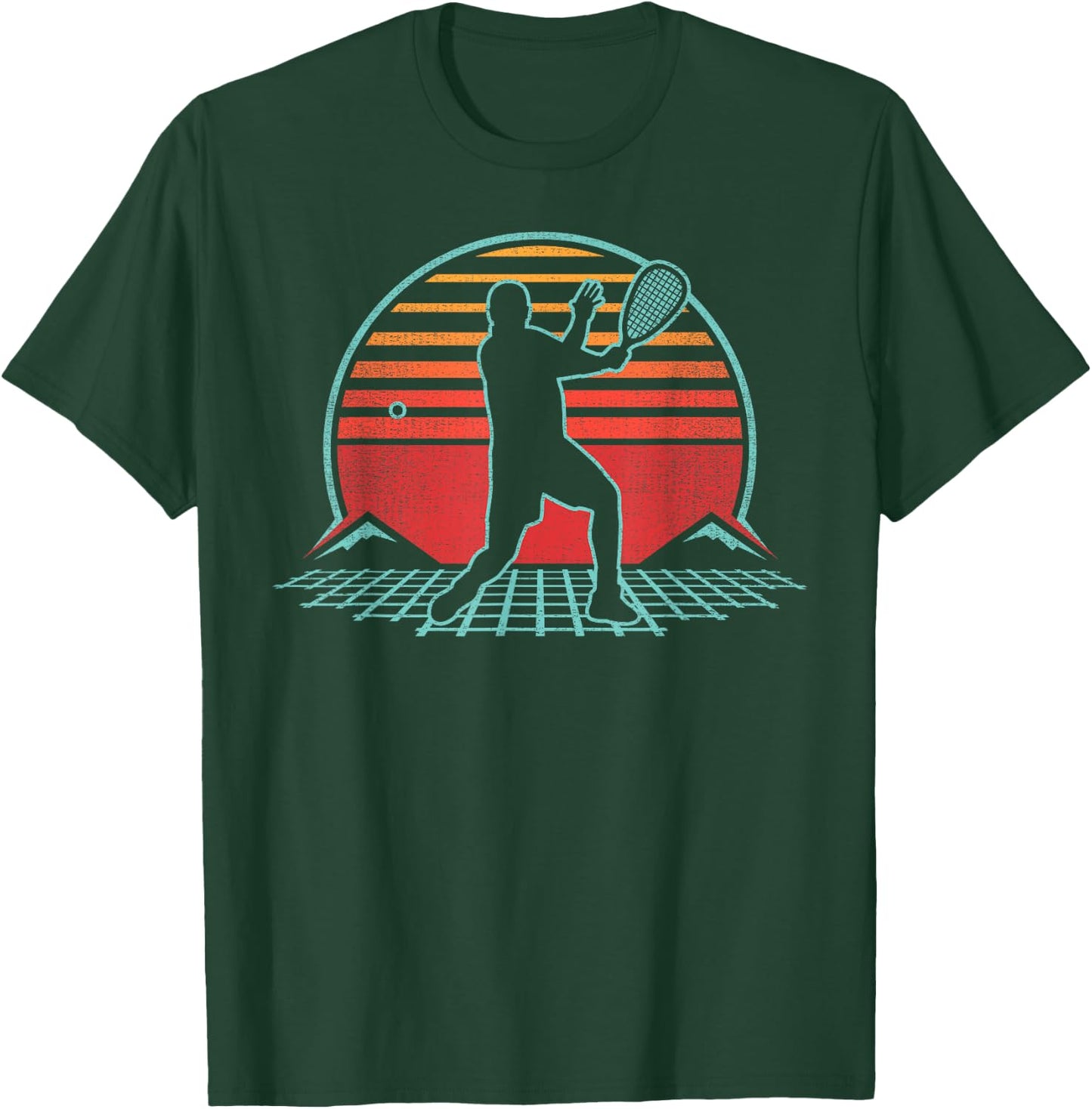 Racquetball Retro Vintage 80s Style Player Gift T-Shirt - T-Shirt | Forest