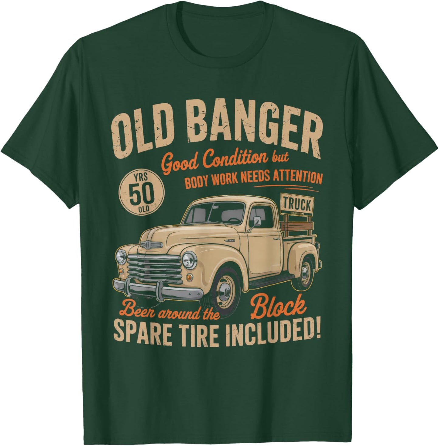 Vintage 50th Birthday Vintage Old Banger 50 Years Old Men T-Shirt - T-Shirt | Forest