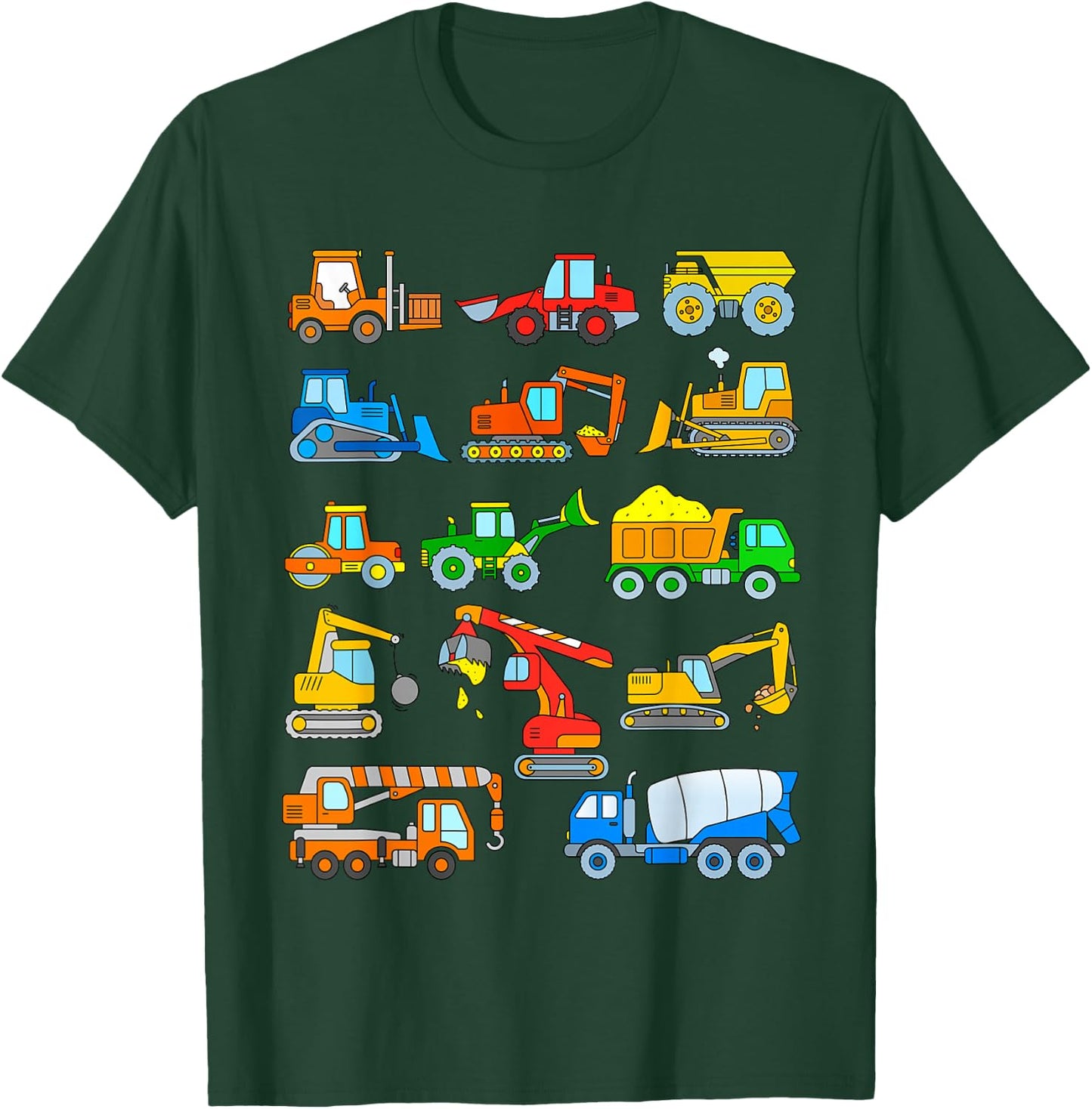 Construction Excavator for Boys Girls Men and Women T-Shirt - T-Shirt | Forest
