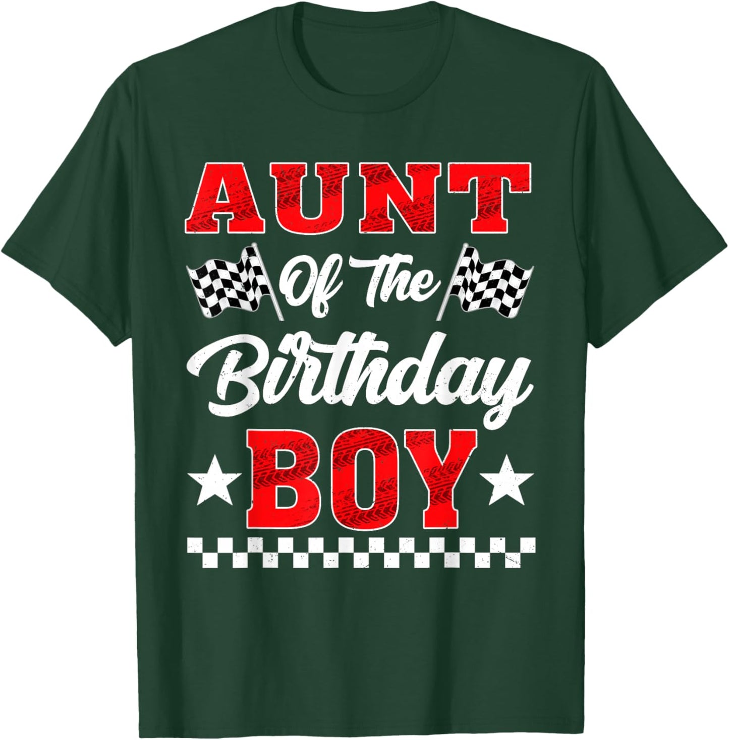 Race Car Aunt of The Birthday Boy Racing Family T-Shirt - T-Shirt | Forest