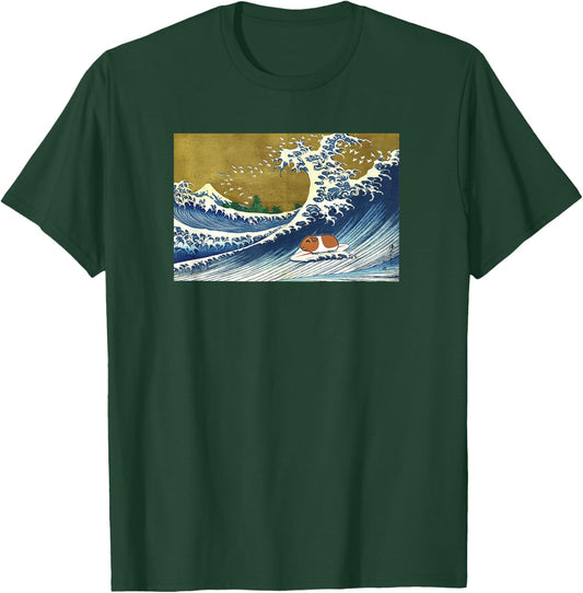 Funny Retro Vintage Surfing A Great Wave Guinea Pig Lover T-Shirt - T-Shirt | Forest