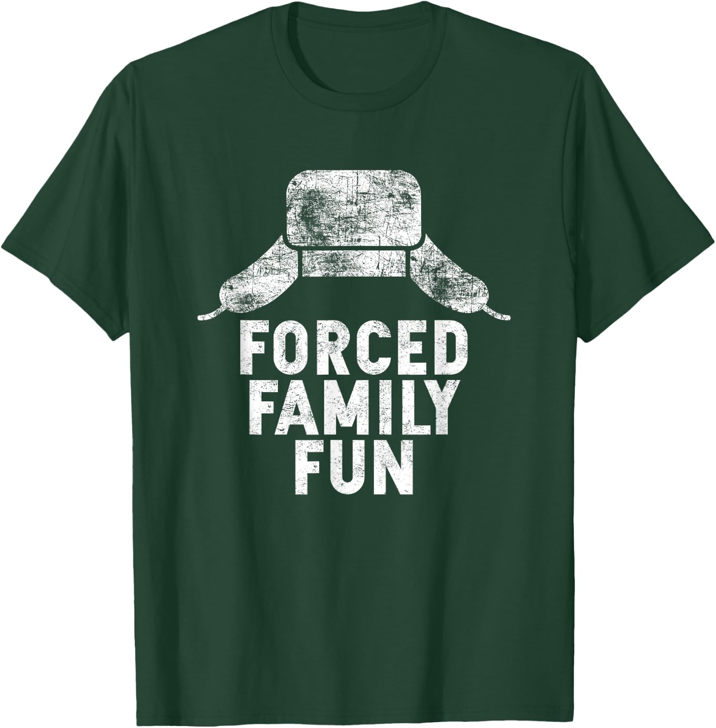 Forced Family Fun Holiday Apparel and Gift -Adults Red Thanksgiving T-Shirt - T-Shirt | Forest