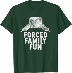 Forced Family Fun Holiday Apparel and Gift -Adults Red Thanksgiving T-Shirt - T-Shirt | Forest