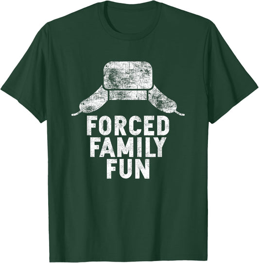 Forced Family Fun Holiday Apparel and Gift -Adults Red Thanksgiving T-Shirt - T-Shirt | Forest