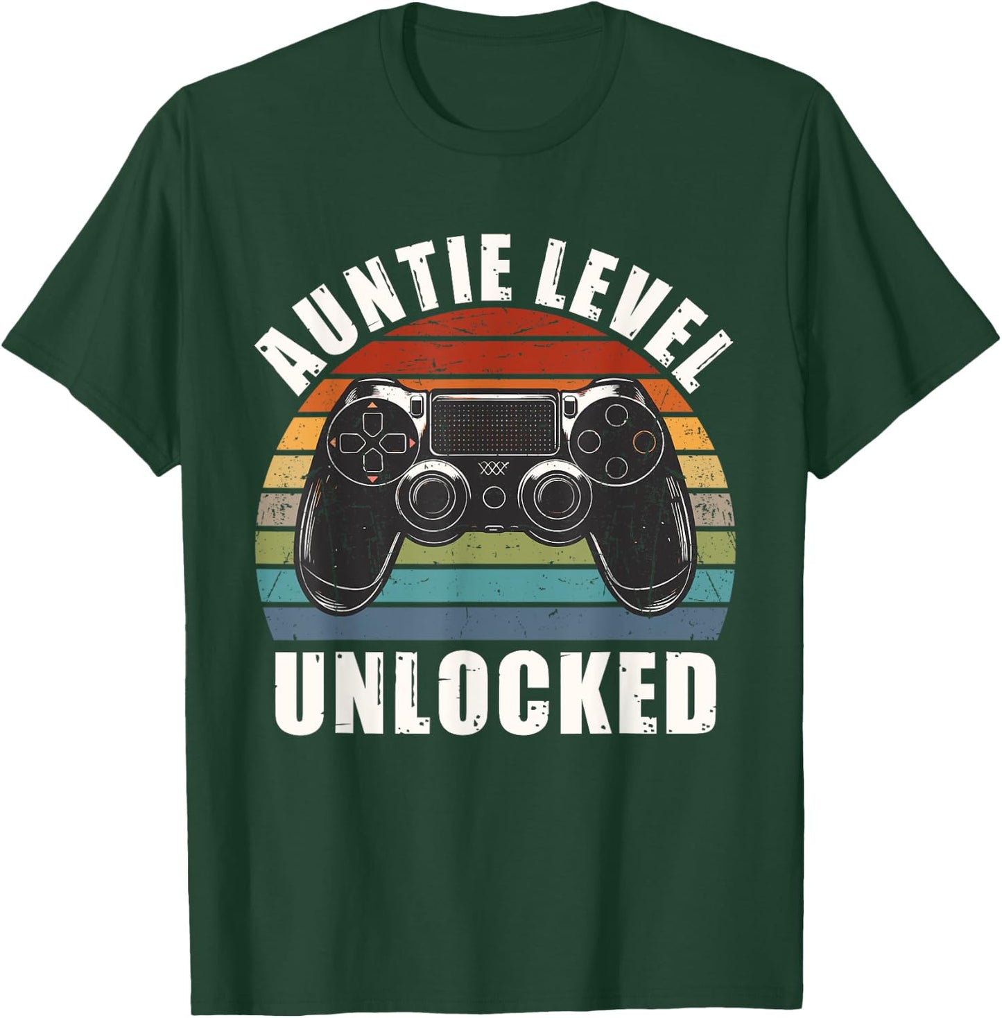 Auntie Level Unlocked Leveled Up To Auntie New Aunt T-Shirt - T-Shirt | Forest