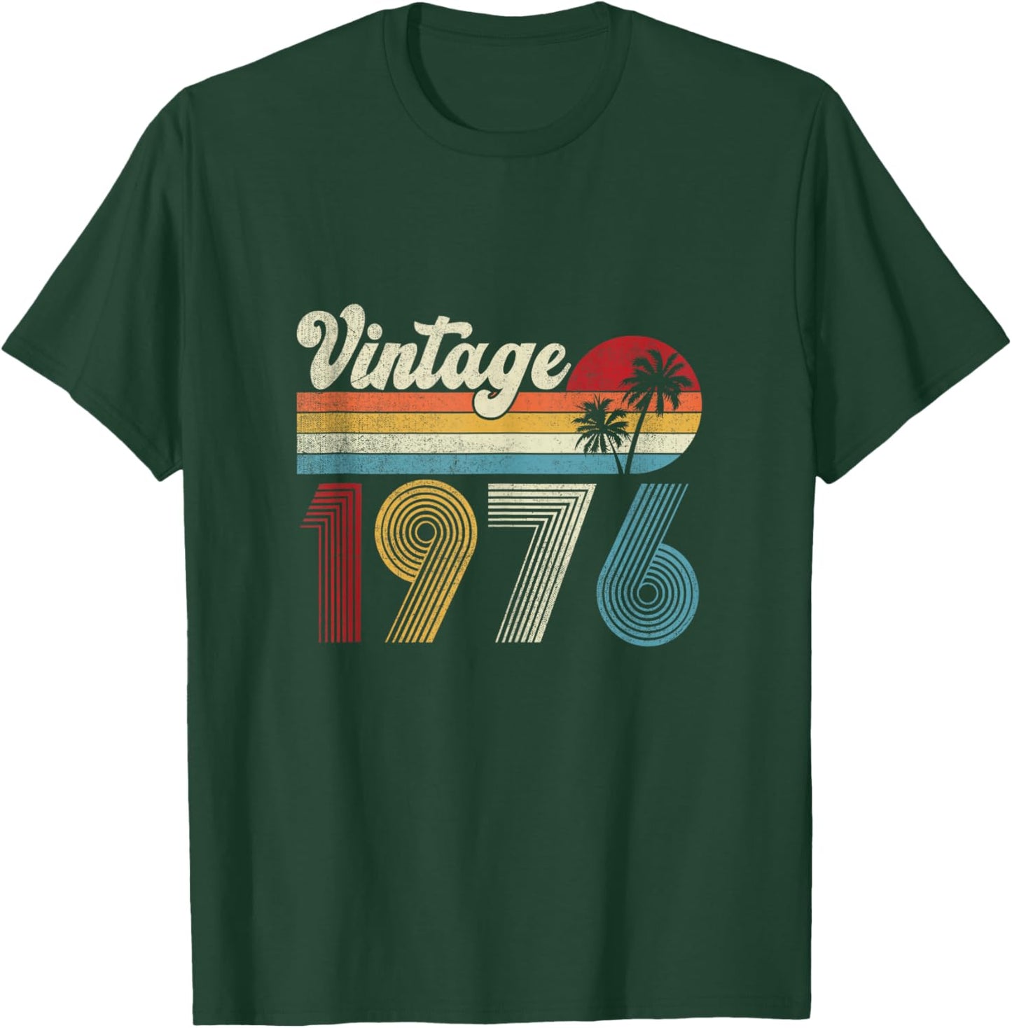 Vintage Born in 1976 Retro 50th Birthday Gifts 50 Years Old T-Shirt - T-Shirt | Forest