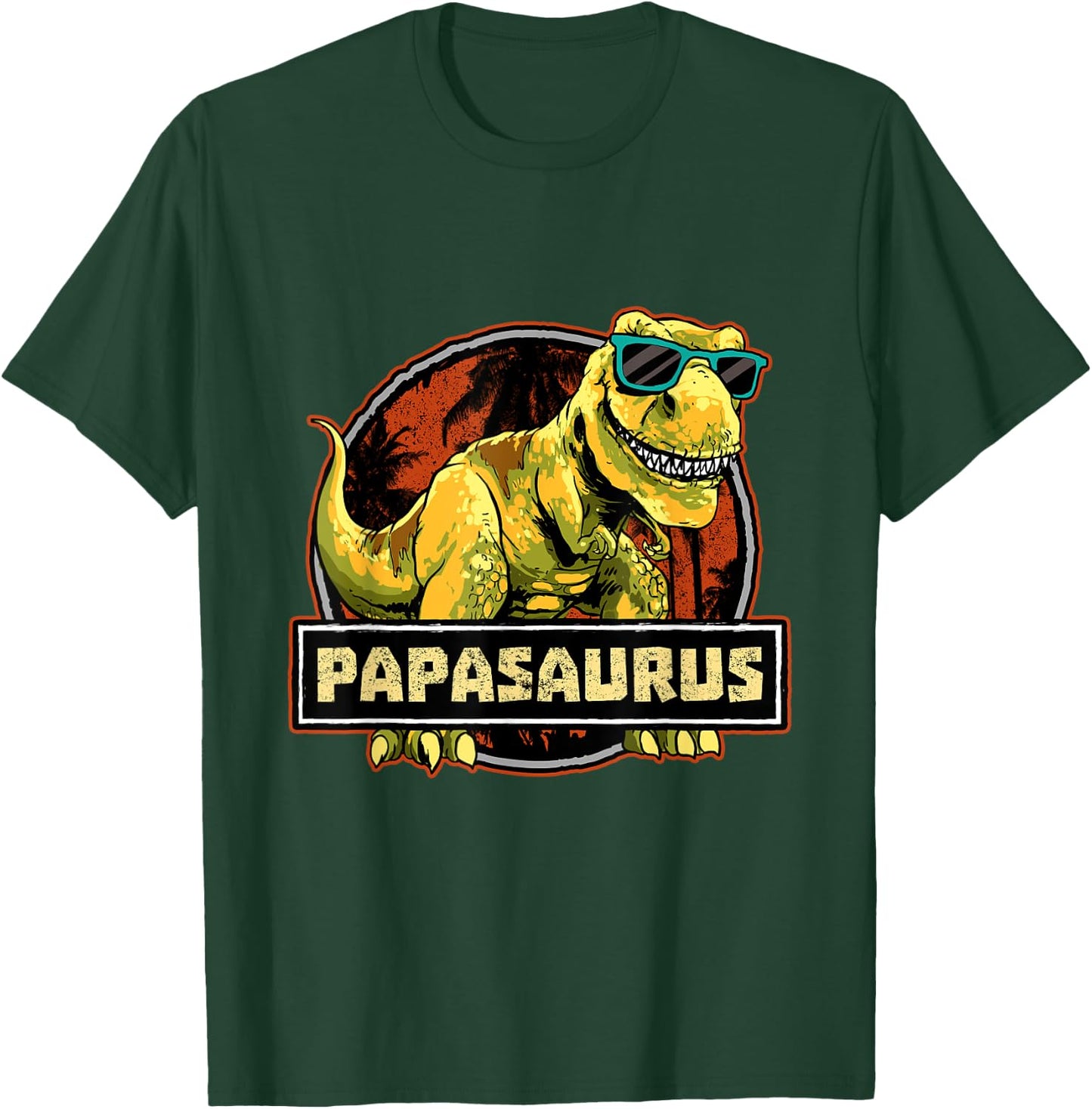 Papasaurus Dad T-Rex Dinosaur Birthday Matching T-Shirt - T-Shirt | Forest