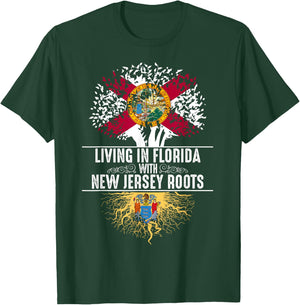 Florida Home New Jersey Roots State Tree Flag Shirt Gift T-Shirt - T-Shirt | Forest
