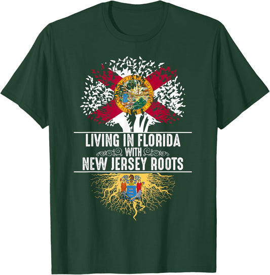 Florida Home New Jersey Roots State Tree Flag Shirt Gift T-Shirt - T-Shirt | Forest