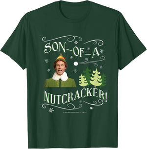 Kids Elf Buddy Son-of-A-Nutcracker Tree Text Poster T-Shirt - T-Shirt | Forest