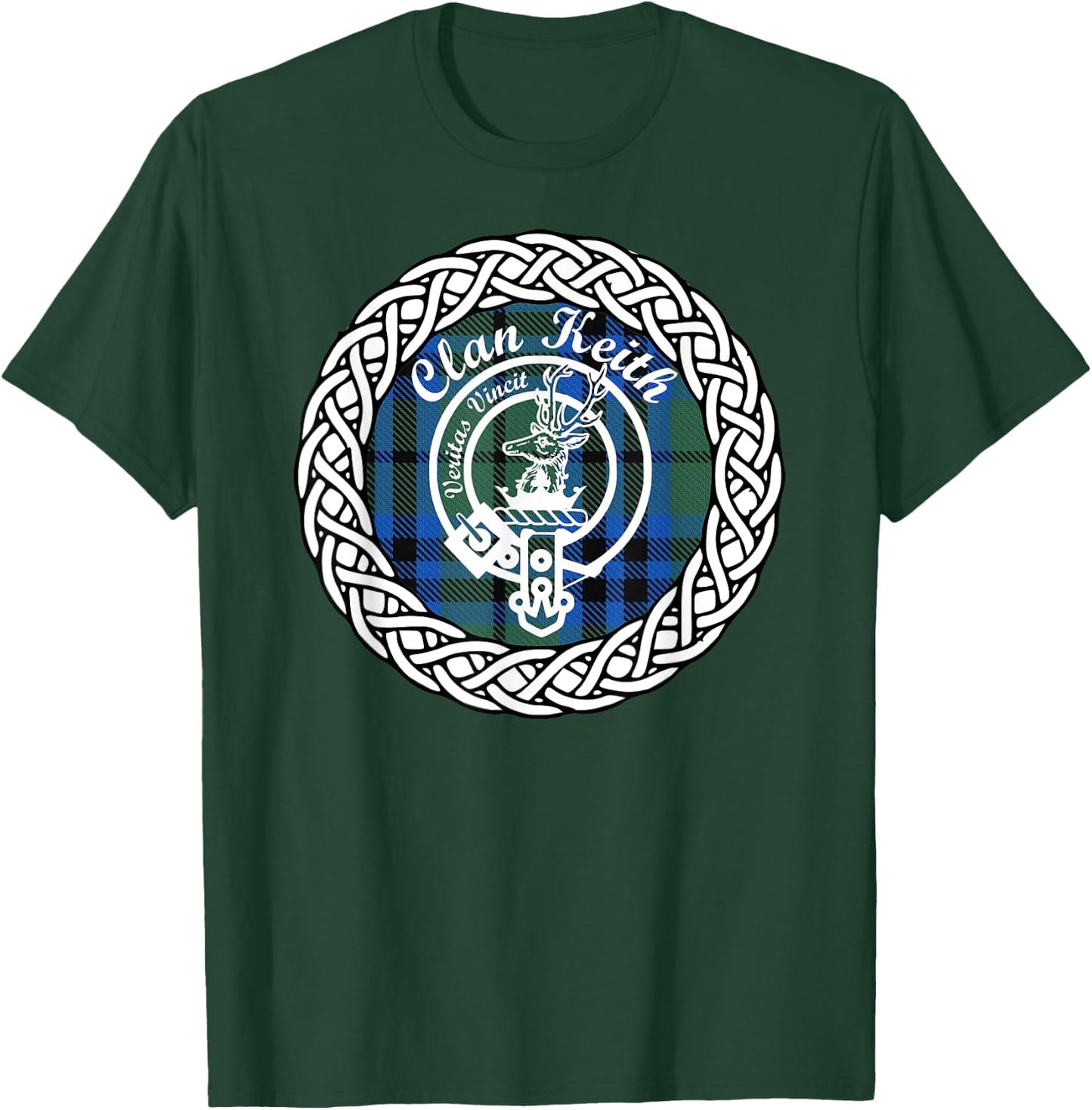 Keith surname last name Scottish Clan tartan badge crest T-Shirt - T-Shirt | Forest