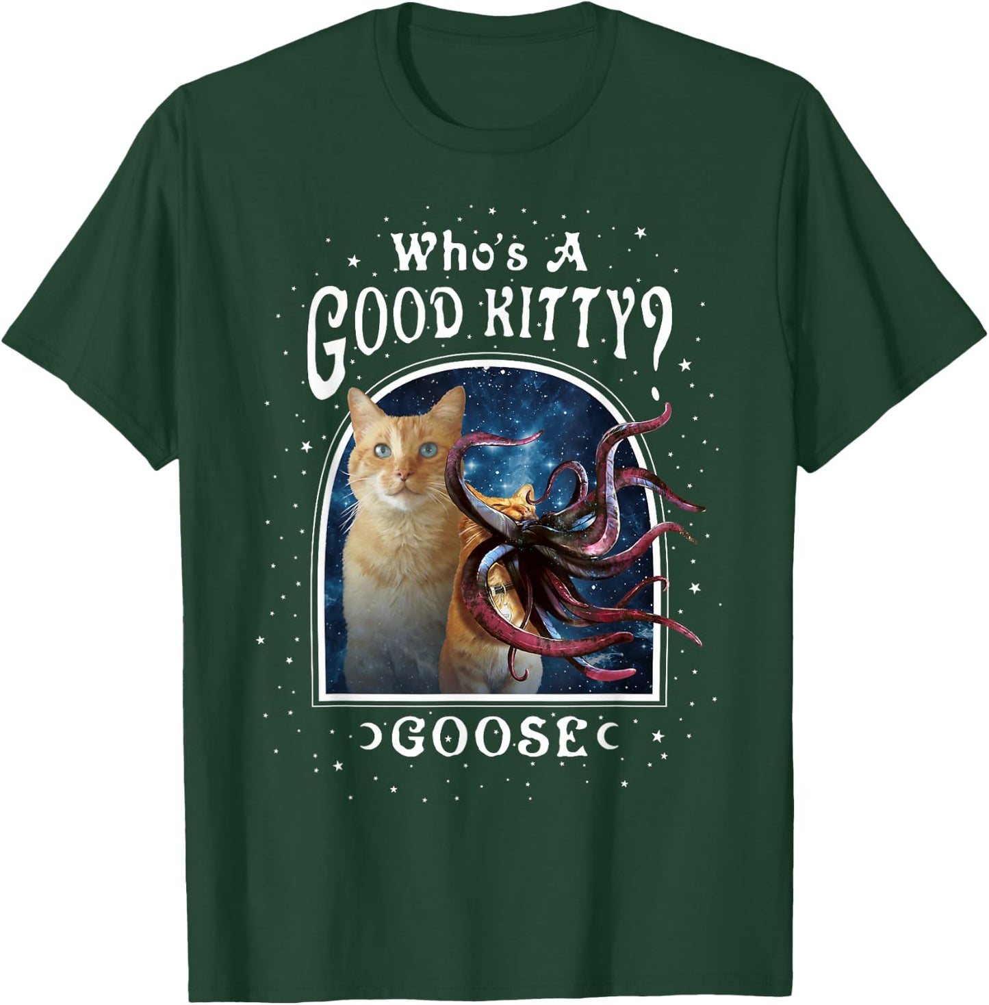 Captain Marvel Who's A Good Kitty Goose Cosmic Portrait Small T-Shirt - T-Shirt | Forest