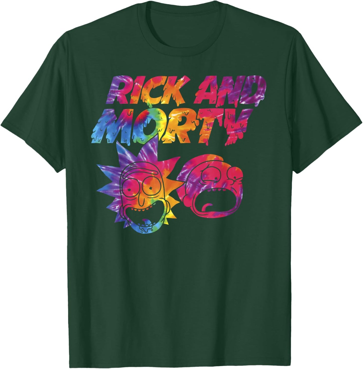 Mademark x Rick and Morty - Rick And Morty Tie Dye Drip Graphic T-Shirt - T-Shirt | Forest