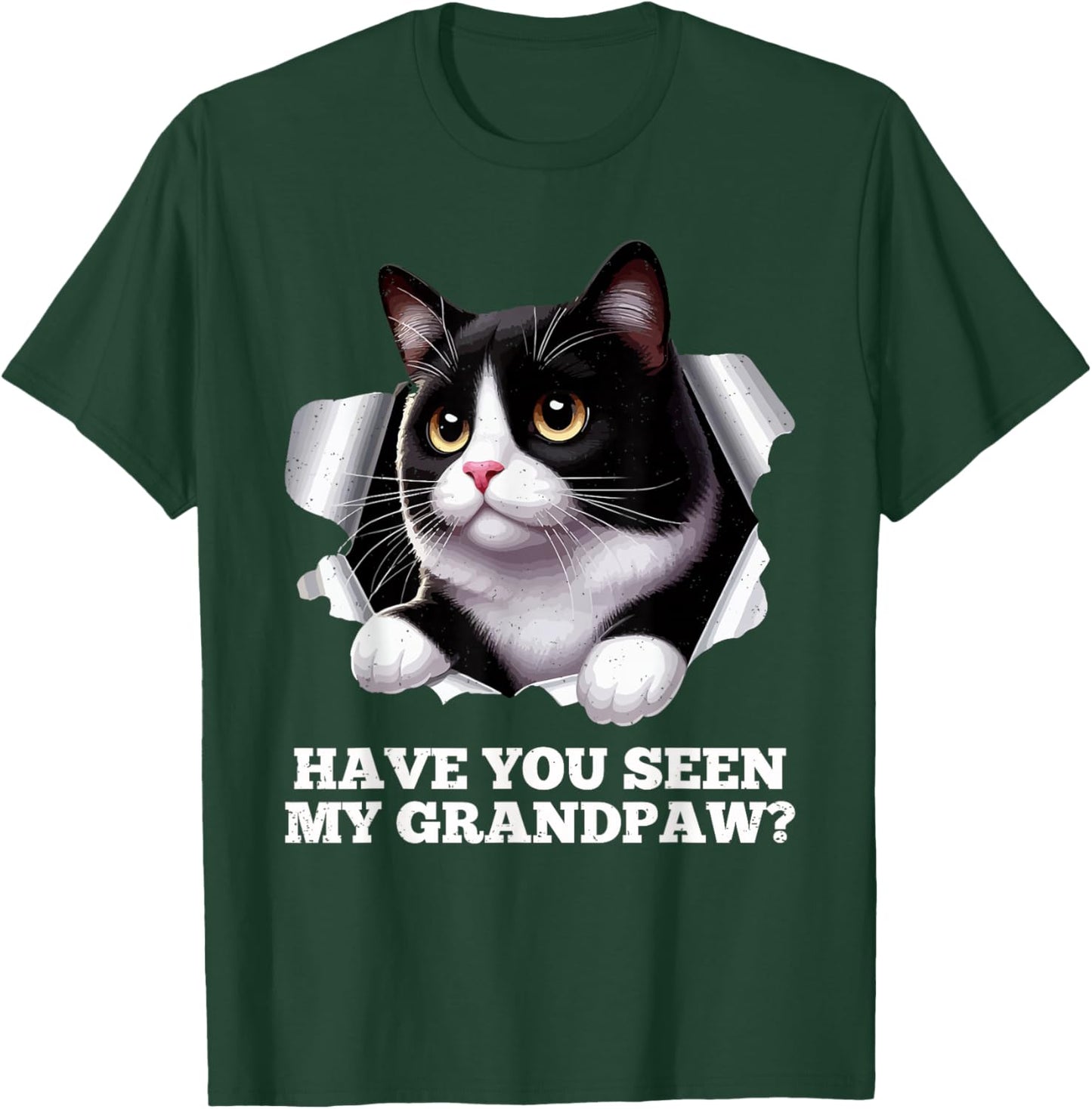 Have You Seen My Grandpaw Fathers Day Cat Dad Kitten Lover T-Shirt - T-Shirt | Forest