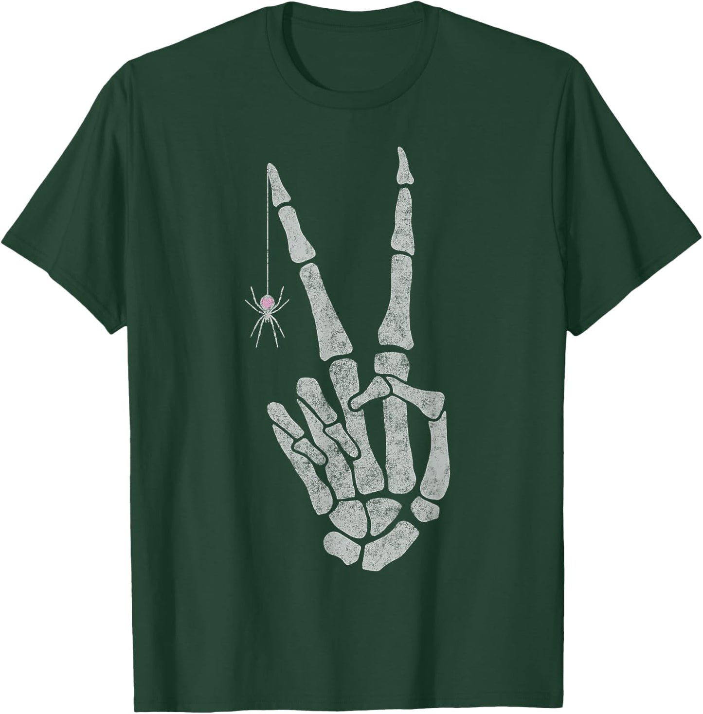 Skeleton Hands Peace Sign T-Shirt - T-Shirt | Forest
