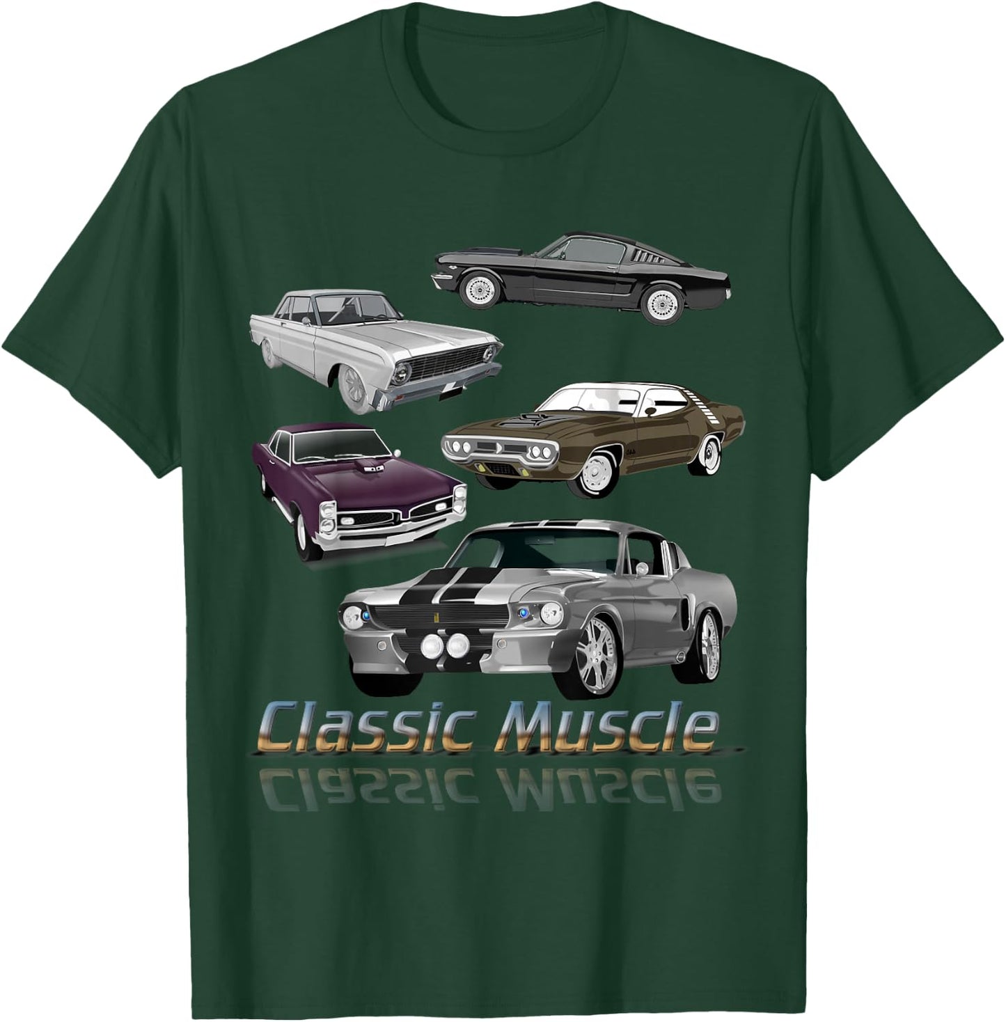Classic American Muscle Cars Novelty Small T-Shirt - T-Shirt | Forest