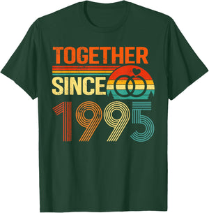 Together Since 1995 Retro Vintage 31st Wedding Anniversary T-Shirt - T-Shirt | Forest